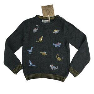 Dark Gray Kids Dinosaur Knit Sweater